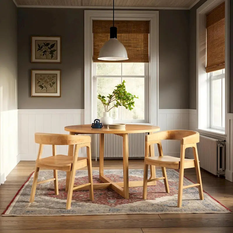 Sedia da pranzo moderna in legno massiccio con schienale arrotondato Middlebrook (Set di 2)