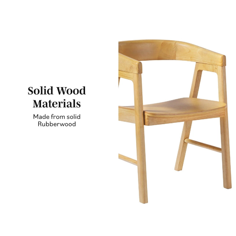 Sedia da pranzo moderna in legno massiccio con schienale arrotondato Middlebrook (Set di 2)