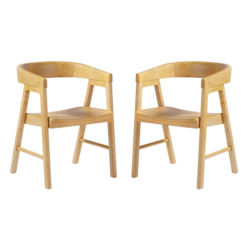 Sedia da pranzo moderna in legno massiccio con schienale arrotondato Middlebrook (Set di 2)