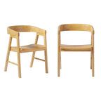 Sedia da pranzo moderna in legno massiccio con schienale arrotondato Middlebrook (Set di 2)