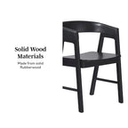 Sedia da pranzo moderna in legno massiccio con schienale arrotondato Middlebrook (Set di 2)