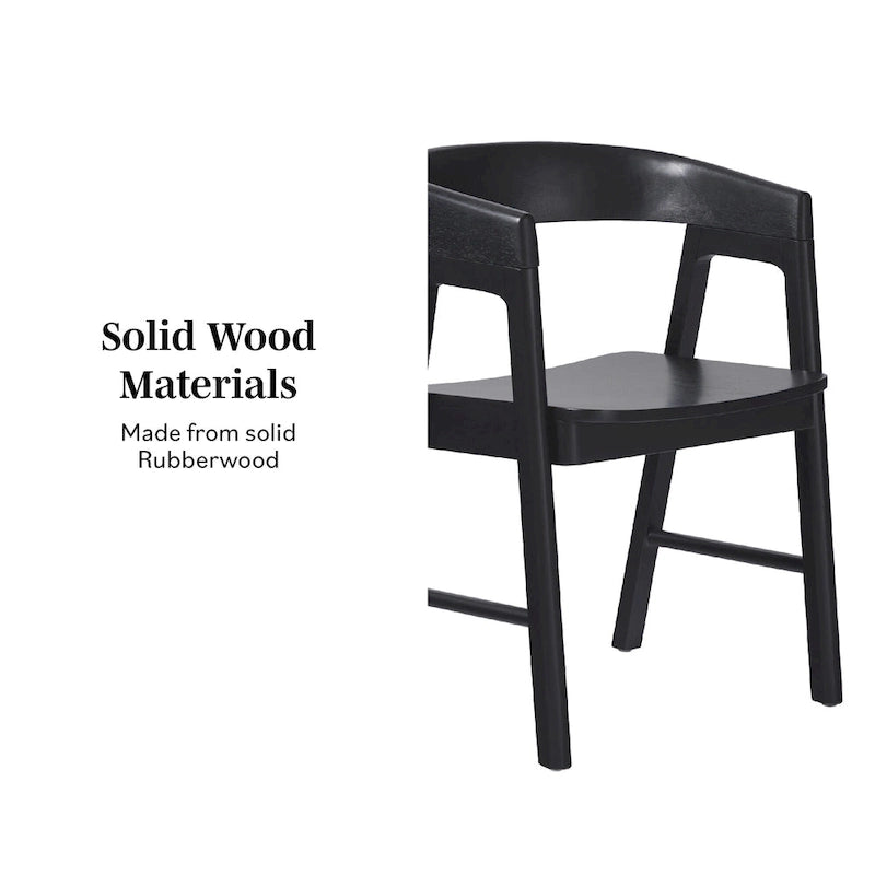 Sedia da pranzo moderna in legno massiccio con schienale arrotondato Middlebrook (Set di 2)