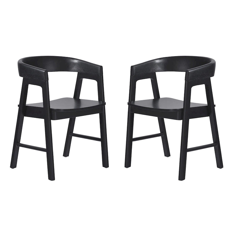 Sedia da pranzo moderna in legno massiccio con schienale arrotondato Middlebrook (Set di 2)