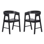 Sedia da pranzo moderna in legno massiccio con schienale arrotondato Middlebrook (Set di 2)