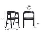 Sedia da pranzo moderna in legno massiccio con schienale arrotondato Middlebrook (Set di 2)