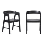 Sedia da pranzo moderna in legno massiccio con schienale arrotondato Middlebrook (Set di 2)