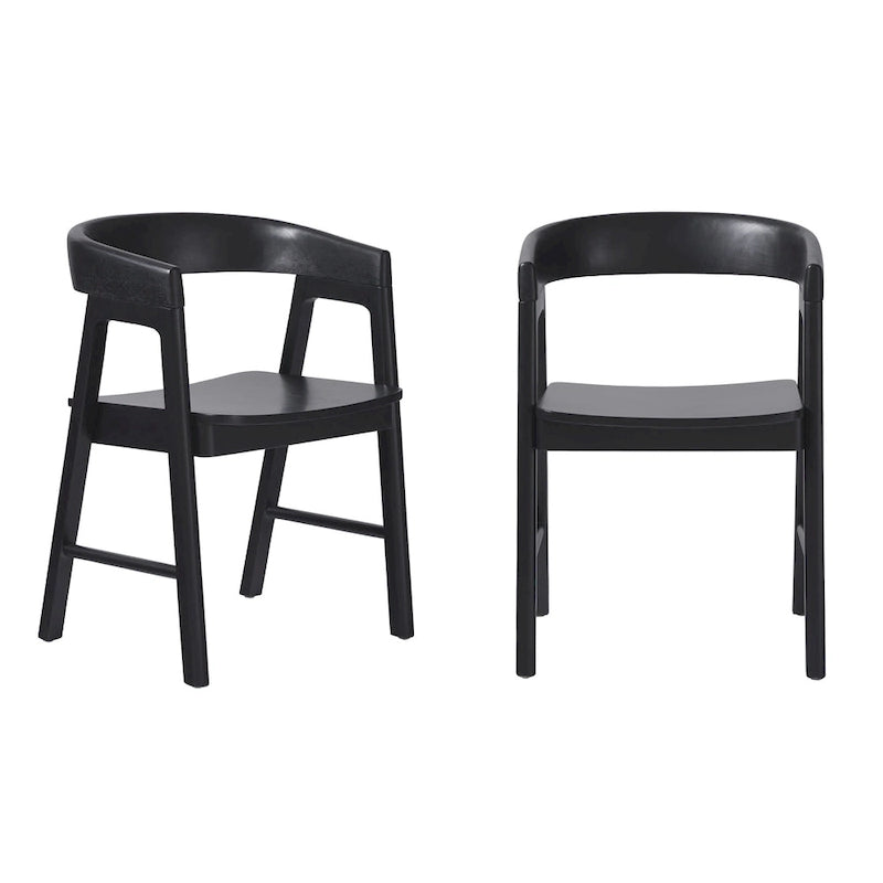 Sedia da pranzo moderna in legno massiccio con schienale arrotondato Middlebrook (Set di 2)