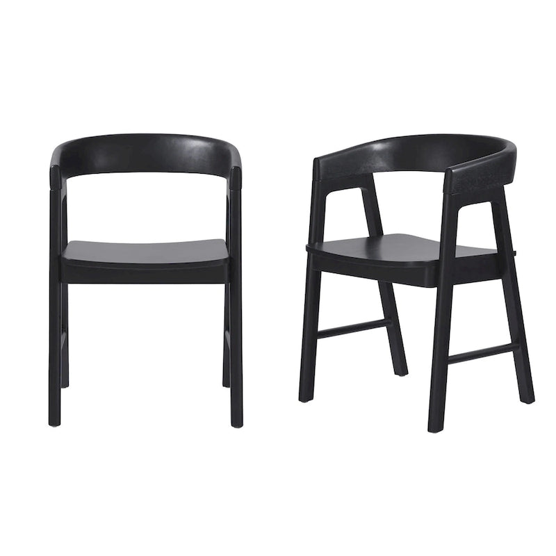 Sedia da pranzo moderna in legno massiccio con schienale arrotondato Middlebrook (Set di 2)