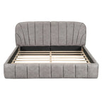 Queen Size Upholstered Platform Bed with Thick Fabric