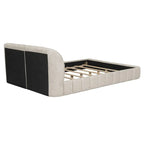 Queen Size Upholstered Platform Bed with Thick Fabric
