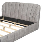 Queen Size Upholstered Platform Bed with Thick Fabric
