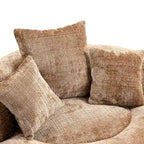 Chenille High Back Lazy Sofa with 3 Pillows and Oversized Bean Bag Chair