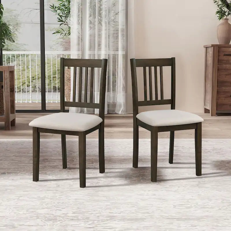 Set Tavolo e Sedie per Colazione in Cucina, Tavolo da Pranzo Quadrato in Legno, Tavolo da Pranzo Casuale con 4 Sedie Imbottite