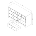 Cassettiera doppia Versa Country Cottage a 6 cassetti