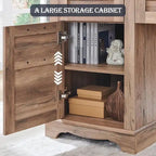 60 Farmhouse L Shaped Executive Desk, Wood Corner Desk, Computer Desk