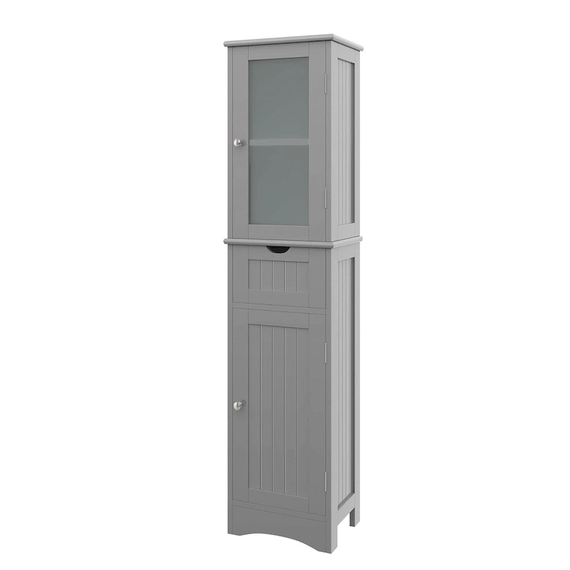 Colonna da bagno alta, autoportante, con ante e cassetto