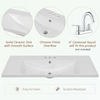 Mobile bagno con lavabo in ceramica, due ante e cinque cassetti