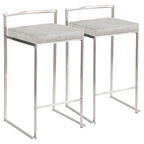 Silver Orchid Forrest Stainless Steel Stackable Fully Welded Counter Stool (Set of 2)