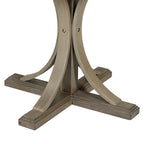 Taupe Retro 5-Piece Wooden Dining Table Set with Curved Trestle Table & 4 Chairs