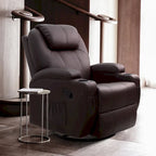Massage Recliner Chair Swivel Heating Faux Leather Living Room Chair