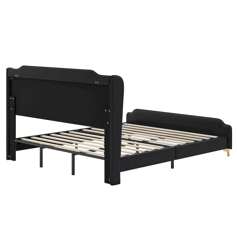 Letto moderno imbottito in pelle PU Uphou di Christopher Knight Home
