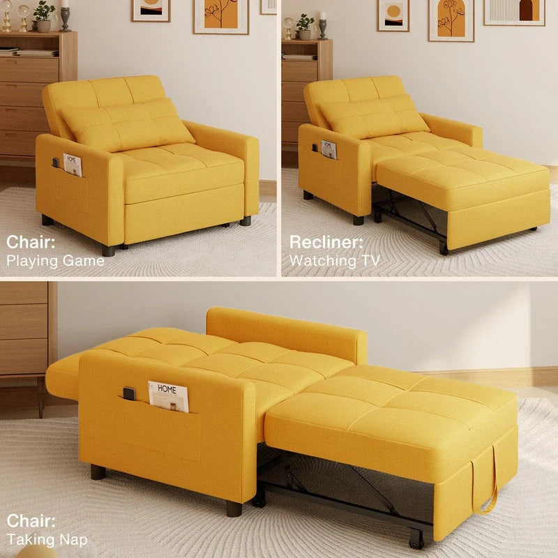 Divano letto trasformabile 3-in-1, Poltrona letto estraibile, Letto pieghevole convertibile per soggiorno