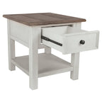 Tavolino occasionale Bolanburg bianco anticato/marrone