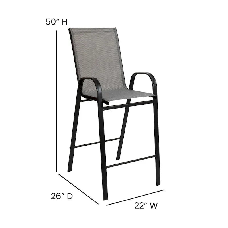 Set di 4 Sgabelli da Bar da Esterno in Materiale Flex Comfort - Sgabello da Giardino