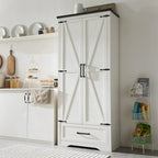 Farmhouse Kitchen Pantry Cabinet, Wood Storage Cabinets