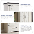 Farmhouse Kitchen Pantry Cabinet, Wood Storage Cabinets