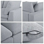 Divano componibile moderno a U, 2 grandi chaise longue con pouf rimovibili