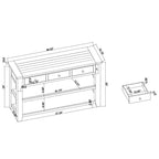 Wood Console Table with 3 Storage Drawers and 2 Shelves