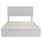 Queen Size Platform Bed with Headboard & Storage Frame