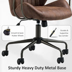 OVIOS Sedia da ufficio ergonomica in tessuto scamosciato con supporto lombare