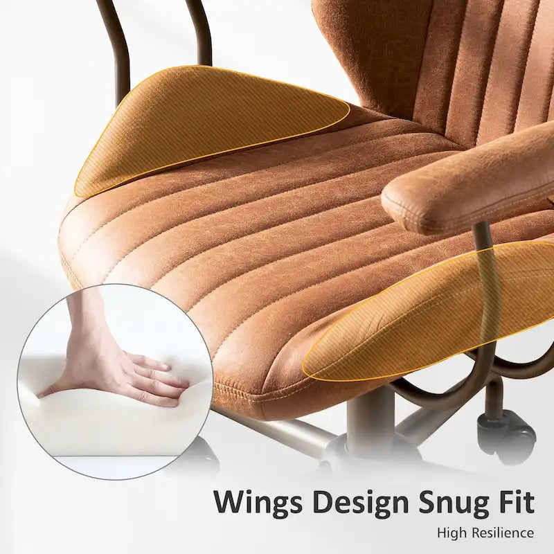 OVIOS Sedia da ufficio ergonomica in tessuto scamosciato con supporto lombare