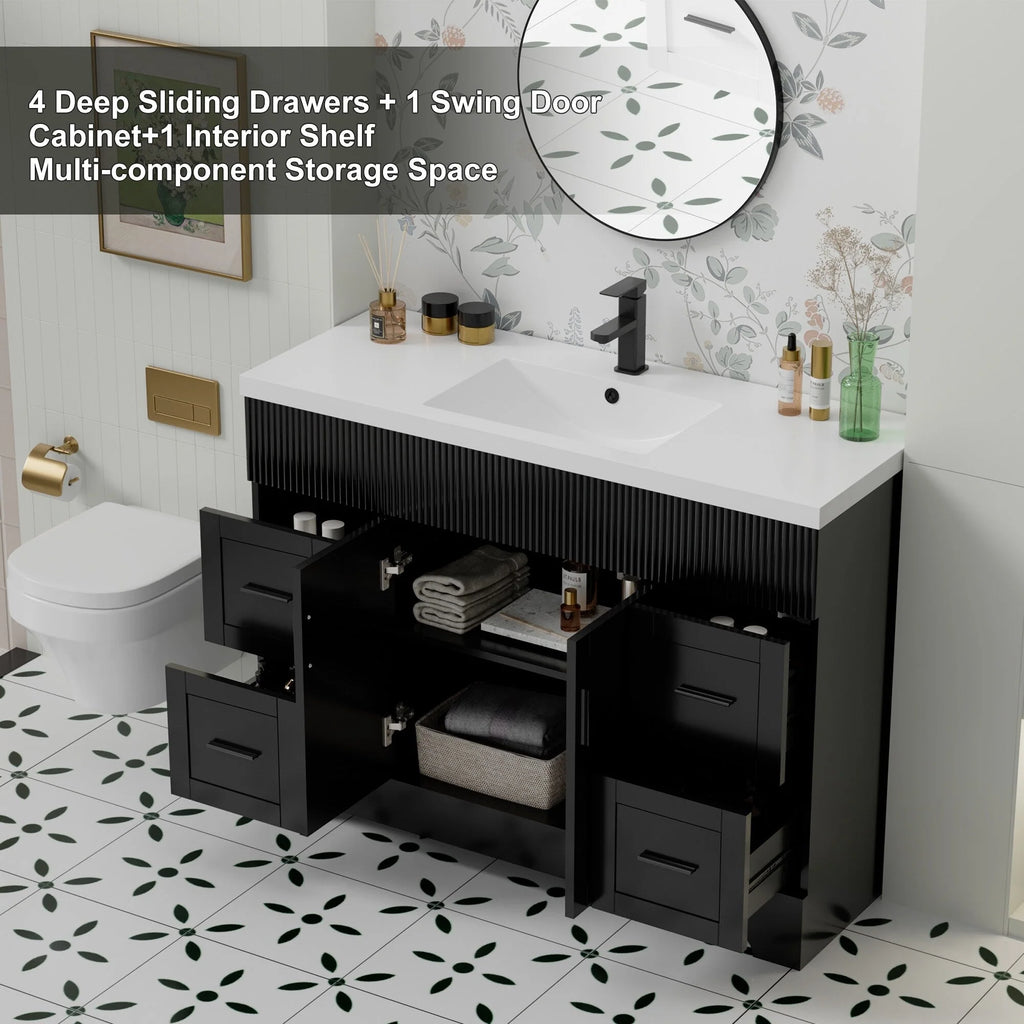 Mobile bagno 30/36/48 Wavy Line con lavabo e rubinetto