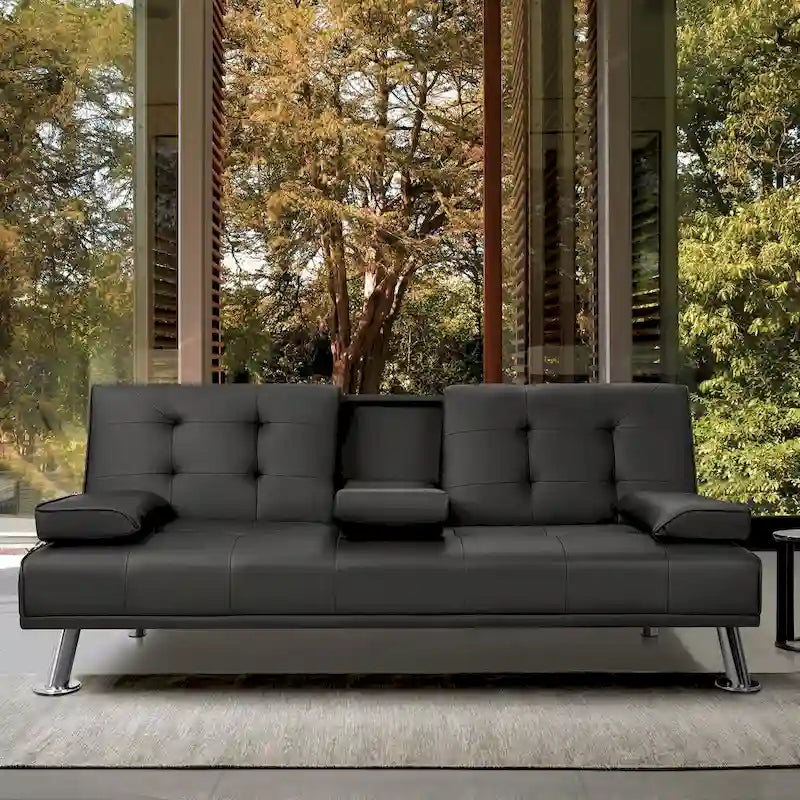 Divano letto futon convertibile Homall con portabicchieri e cuscini