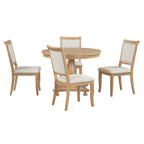 Set da pranzo da 5 pezzi Lak Retro con sedie imbottite di GDFStudio