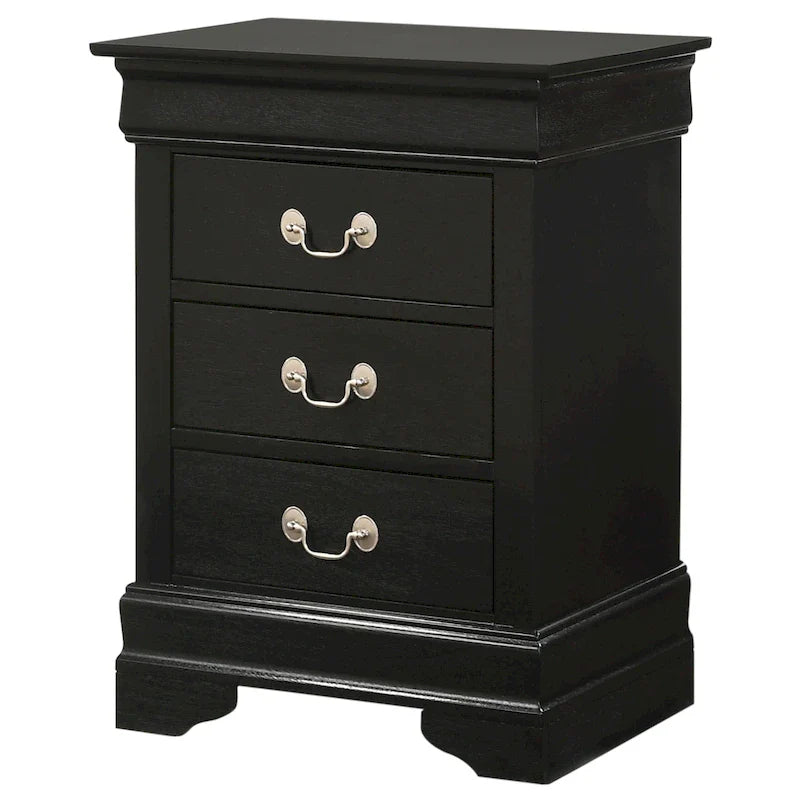Comodino in legno a 3 cassetti