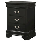 Comodino in legno a 3 cassetti