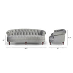 Divano Chesterfield trapuntato in velluto La Rosa 84 Mid-Century Modern