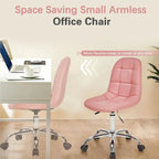 Javlergo Armless Home Office Chair, Height Adjustable Computer Desk Chair with Wheels