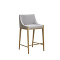 Sgabello da bancone Modrest Fairview moderno grigio e ottone