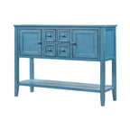 Retro Style Buffet Sideboard Wood Console Table with Bottom Shelf, Easy Assemble, for Living Room, Kitchen, Entryway