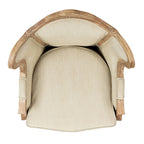 SAFAVIEH Couture Kali Poltrona con orecchioni in lino naturale color rovere - 34Lx34Px40A