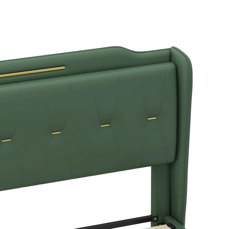 Letto moderno imbottito in pelle PU Uphou di Christopher Knight Home