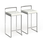Silver Orchid Forrest Stainless Steel Stackable Fully Welded Counter Stool (Set of 2)