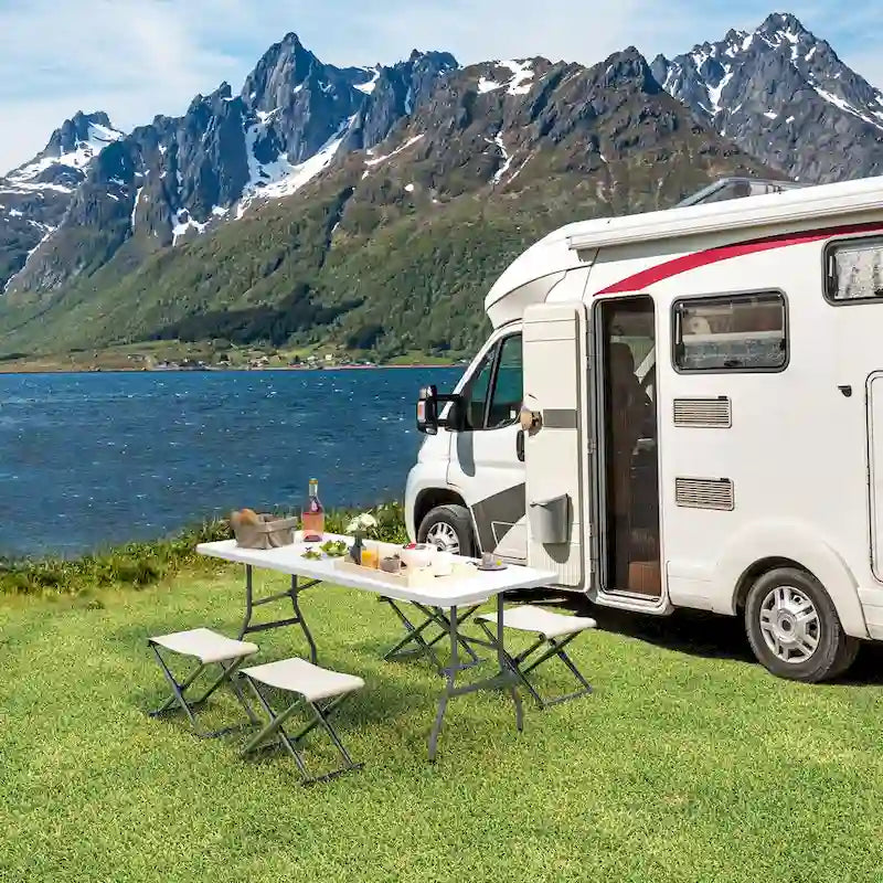 4 - Tavolo da picnic pieghevole lungo 72 per 72