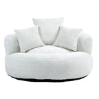 Chenille High Back Lazy Sofa with 3 Pillows and Oversized Bean Bag Chair