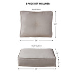 Sunbrella 2-Piece Premium Deep Seat Outdoor Cushion Set